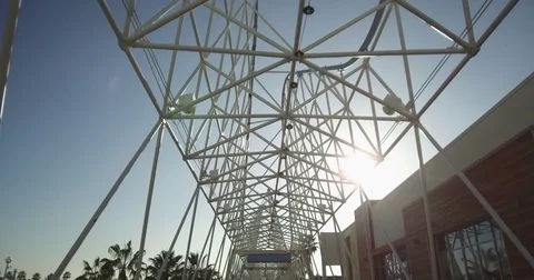Long Beach - Crossing The Bridge At The Pike Stock Footage 84716081