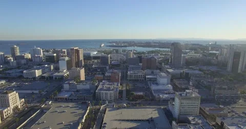 Long beach drone Stock Footage 63394404