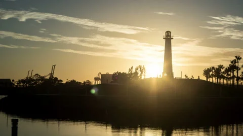 Long Beach Harbor Sunset Time Lapse Video Stock Footage 39619583
