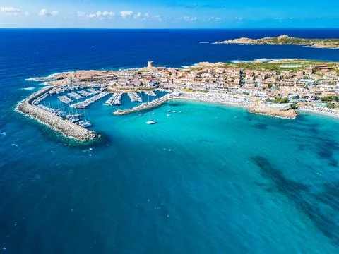 Long Beach - Longa Beach and Port Beach - Spiaggia del Porto at Isola Rossa.. Stock Photos