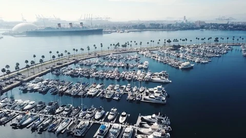 Long Beach Marina Stock Footage
