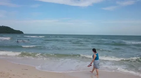 Long beach at phu quoc Stock Footage 51464567