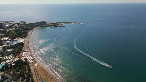 A long beach in Turkey Video stock 257610794