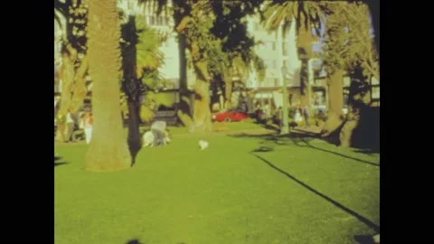 Long beach view in 70's Stock Footage 195580884