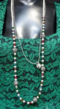Long Beaded Necklaces Stock Photos