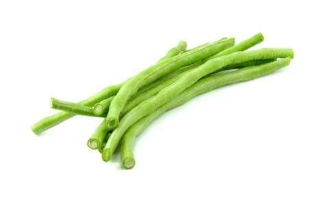 Long beans on the white background Stock Photos