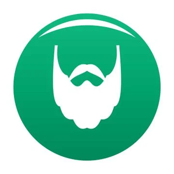 Long beard icon vector green Illustrazione stock
