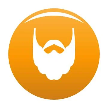Long beard icon vector orange Illustrazione stock
