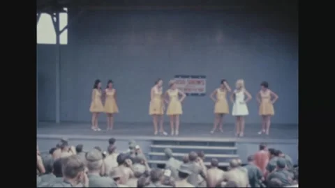 LONG BINH, VIETNAM - 1969: the ensemble works the closing formation Stock Footage 341323814