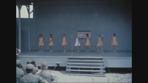 LONG BINH, VIETNAM - 1969: the ensemble closes the opening routine Stock Footage 341323919