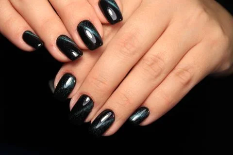 Long black nails Stock Photos