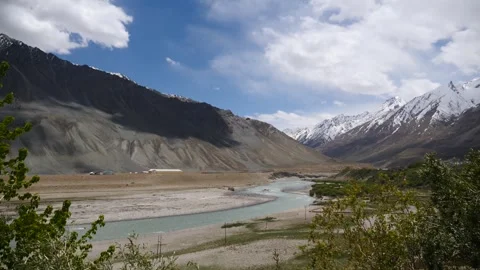 Long Block Shot of River from Padum Village Stock-Footage 311051990