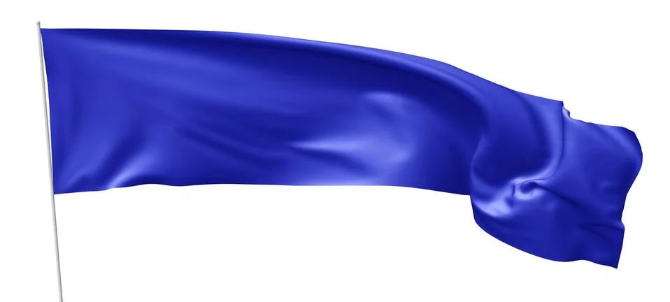 Long blue flag with flagpole waving in wind Stock-Illustration