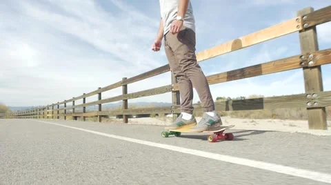 Long boarding path follow Stock Footage 51636657