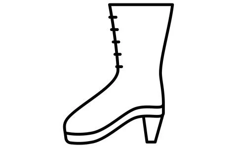 Long boots, Simple black and white line drawing icon of clothing Illustrazione stock