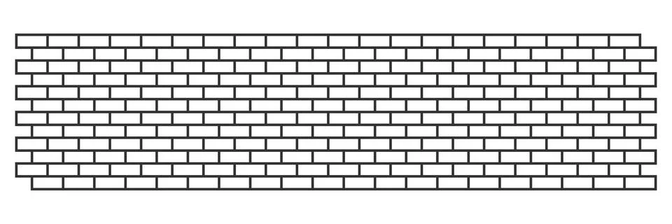 Long brick wall. Vector illustration Stock Illustration