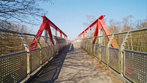 Long bridge cycle path Video stock 73554217