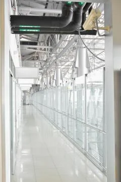 Long bright corridor Foto stock