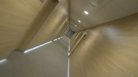 Long Brown Corridor Stock Footage 134283995