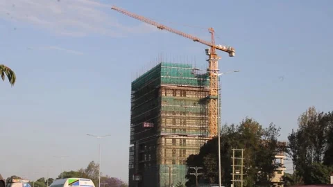 Long building under construction Video stock 162234710