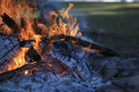 Long burning bonfire Stock Photos