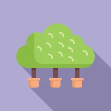 Long bush pot icon flat vector. Garden bucket Illustrazione stock