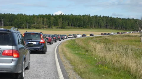 Long car queue Stock Footage 41547539