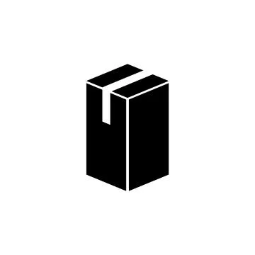 Long Carton Package Box Flat Vector Icon Stock Illustration
