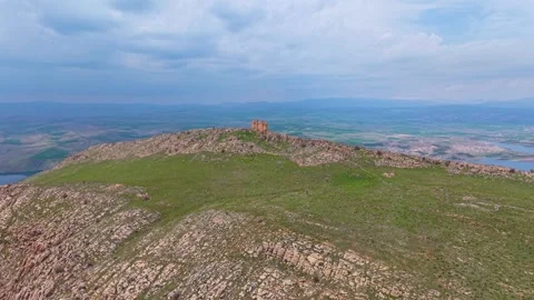 Long Cinematic Pullback from an Ancient Cliffside Monastery Video stock 340919078
