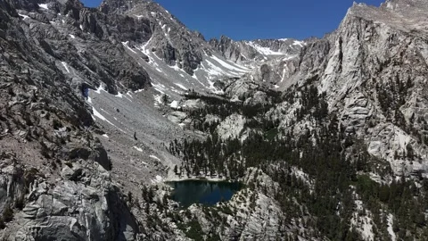 Long Circle Frames Lone Pine Lake Inside Huge Granite Amphitheater Stock Footage 338185405