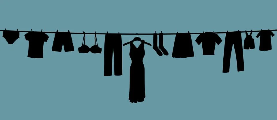 Long Clothes Line Stock Illustration