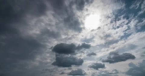Long Clouds on Timelapse Sky Background Stock Footage 165772894