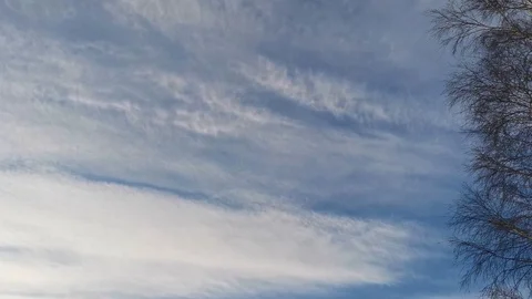 Long clouds of winter sky with sunshine  Stock Footage 120662583