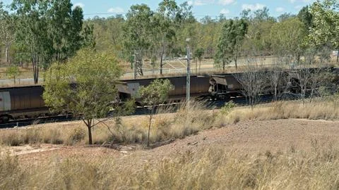 Long Coal Train In Australia Stock Photos