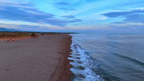 Long Coastline Wave Pattern Stock Footage 321191948