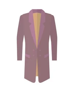 Long Coat Flat Style Vector Illustration 库存插图