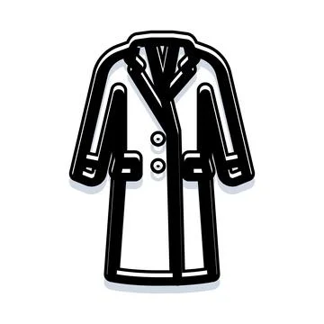 Long coat outerwear icon representing winter fashion clothing Stock Illustration