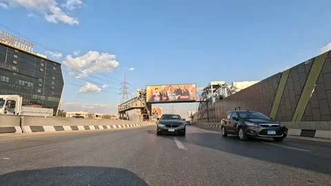 Long Continuous Highway Drive Around Cairo Ring Road with Authentic Traffic Flow Stock-Footage 330075083