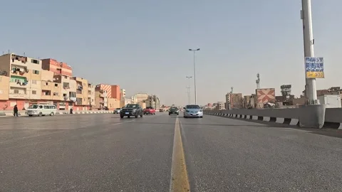Long Continuous Journey on Cairo Ring Road Through the Heart of the Capital Stock Footage 329835047
