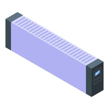 Long convector icon isometric vector. Room radiator Illustrazione stock
