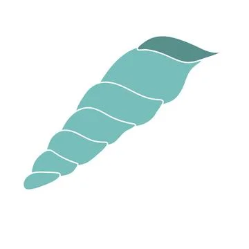Long coral shell on an isolated background. Stock Illustration