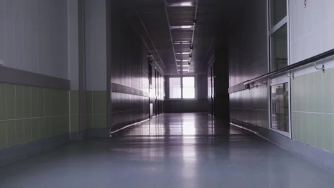 Long corridor in the hospital. Stock Footage 128327900