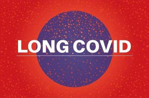 LONG COVID  vector illustration on a red and blue background Stock Illustration