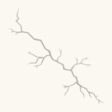 Long crack in beige wall, flat vector illustration Stock Illustration