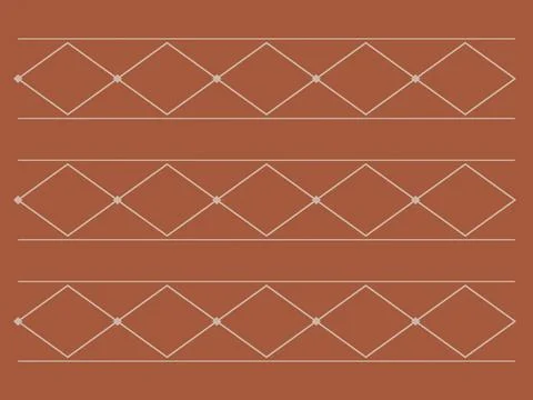 Long cream diamond lines repeat across a warm terracotta field, offering a .. 스톡 일러스트