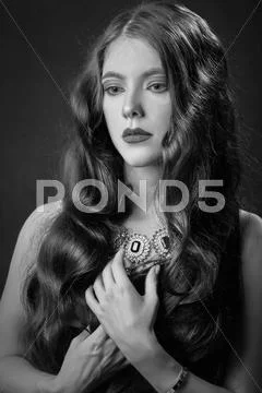 Long curly hair Stock Photos