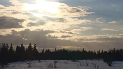 Long  Darkening Sunset Stock Footage 2790217