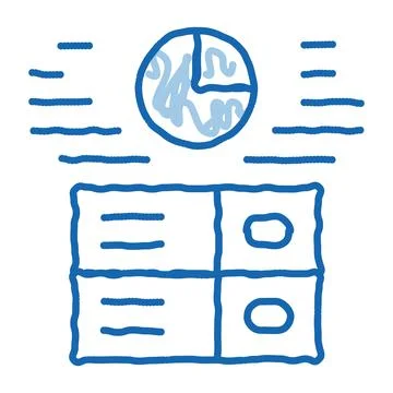 Long data storage doodle icon hand drawn illustration Stock Illustration