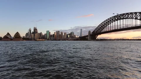 Long day to night sunset timelapse of city of Sydney CBD waterfront – 4k. Stock Footage 137546340