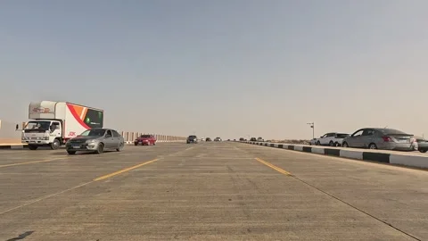 Long Daytime Drive on Cairo Ring Road Showing the Energy of Cairo Streets Stock Footage 329836912